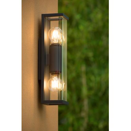 Lucide 27885/02/30 - Vonkajšie nástenné svietidlo CLAIRE 2xE27/15W/230V IP54