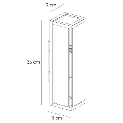 Lucide 27885/02/30 - Vonkajšie nástenné svietidlo CLAIRE 2xE27/15W/230V IP54