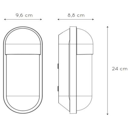 Lucide 29897/01/31 - Vonkajšie nástenné svietidlo CAPSULE 1xE27/15W/230V IP54