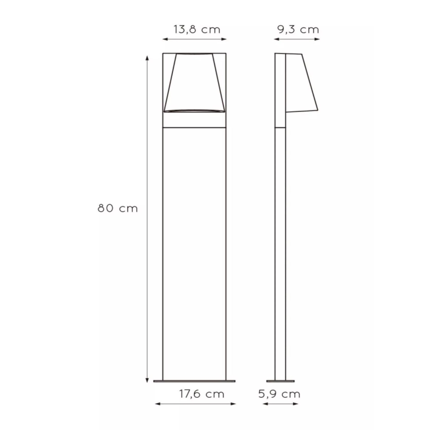 Lucide 29898/80/29 - Vonkajšia lampa LIAM 1xGU10/35W/230V IP44 80 cm antracit