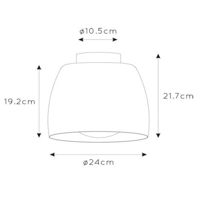 Lucide 30188/01/30 - Stropné svietidlo NOLAN 1xE27/60W/230V pr. 24 cm čierna