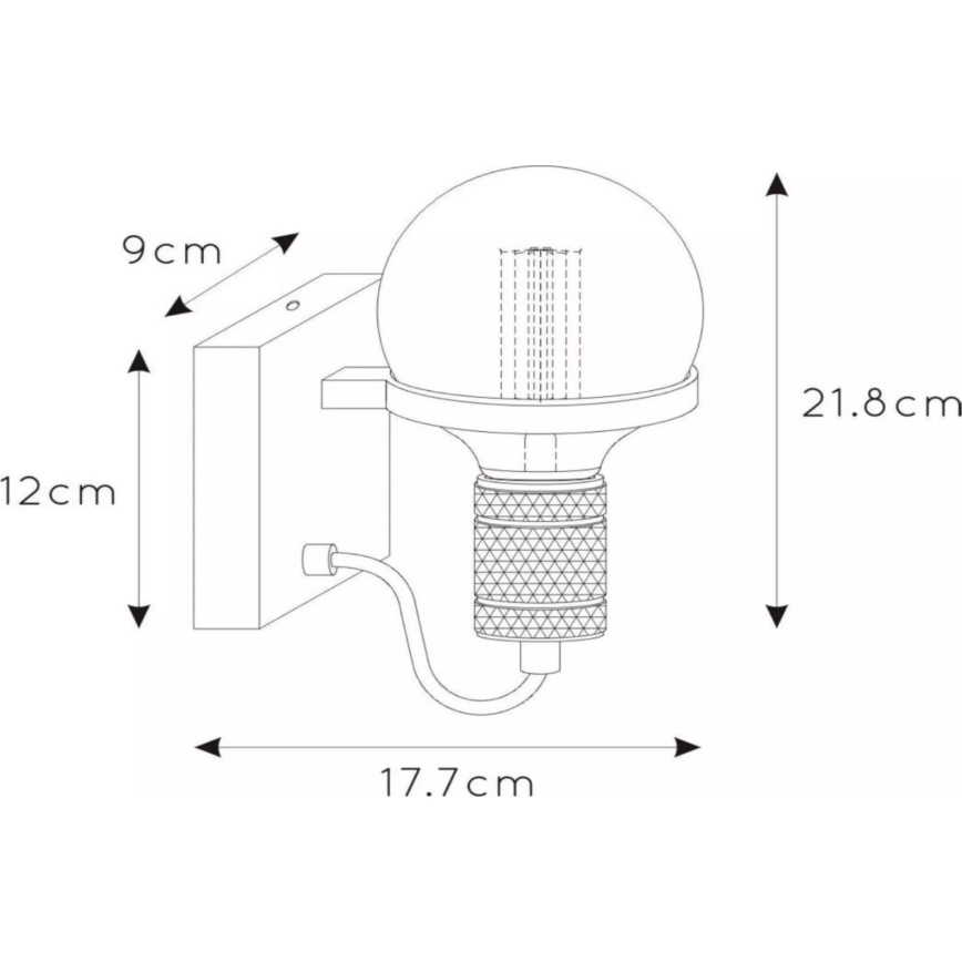 Lucide 30271/01/30 - Nástenná lampa OTTELIEN 1xE27/60W/230V čierna