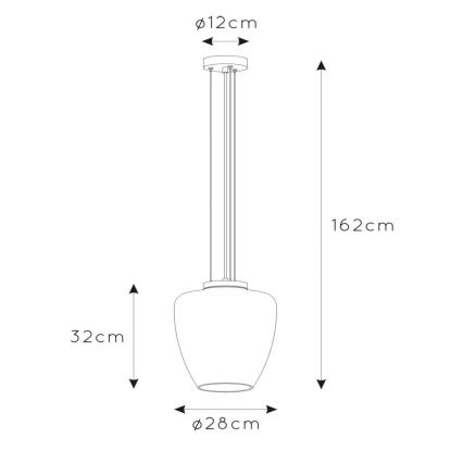 Lucide 30473/28/65 - Luster na lanku FLORIEN 1xE27/60W/230V čierna