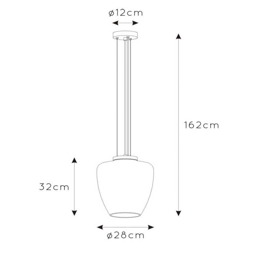 Lucide 30473/28/65 - Luster na lanku FLORIEN 1xE27/60W/230V čierna