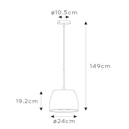 Lucide 30488/01/30 - Luster na lanku NOLAN 1xE27/60W/230V čierna