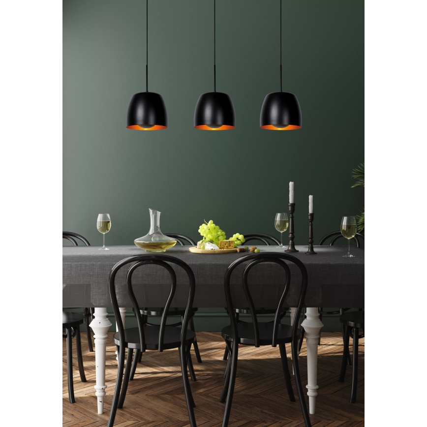Lucide 30488/03/30 - Luster na lanku NOLAN 3xE27/40W/230V čierna