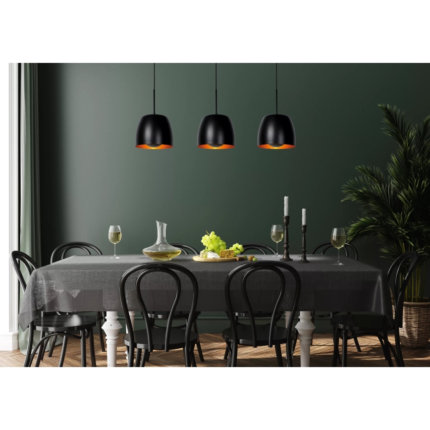 Lucide 30488/03/30 - Luster na lanku NOLAN 3xE27/40W/230V čierna