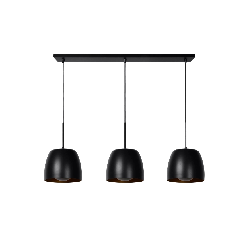 Lucide 30488/03/30 - Luster na lanku NOLAN 3xE27/40W/230V čierna