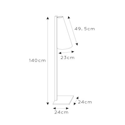 Lucide 30795/81/30 - Stojacia lampa GREGORY 1xE27/60W/230V čierna