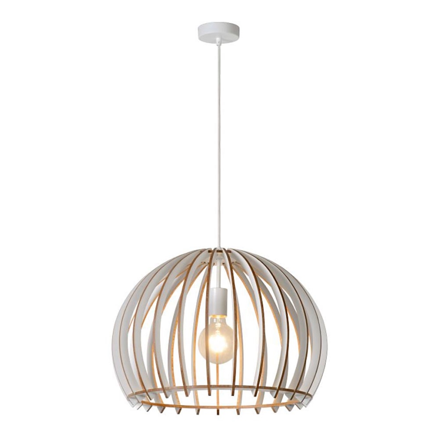 Lucide 34424/50/31 - Závesné svietidlo BOUNDE 1xE27/60W/230V biele 50 cm