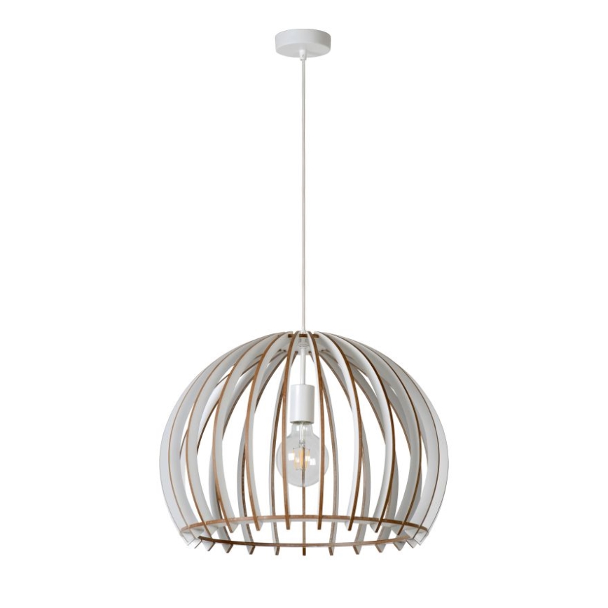 Lucide 34424/50/31 - Závesné svietidlo BOUNDE 1xE27/60W/230V biele 50 cm