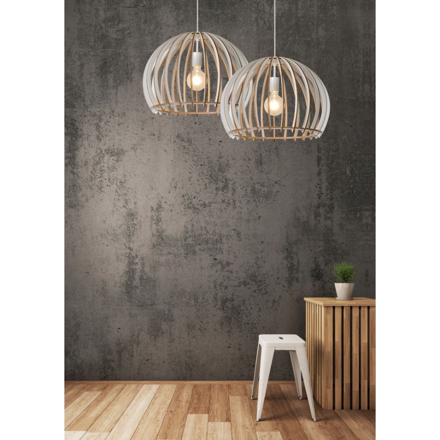 Lucide 34424/50/31 - Závesné svietidlo BOUNDE 1xE27/60W/230V biele 50 cm