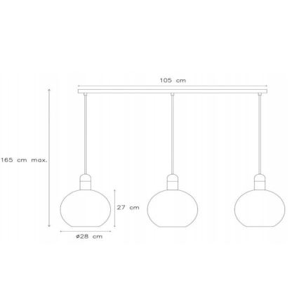 Lucide 34438/03/61 - Luster na lanku JULIUS 3xE27/40W/230V