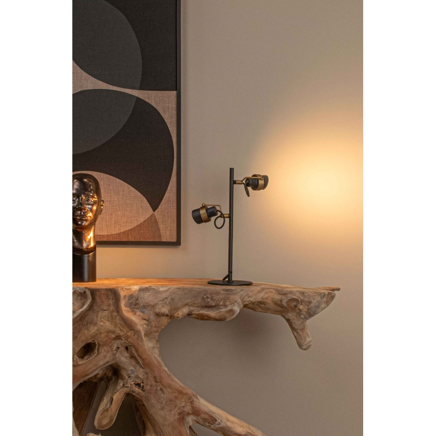 Lucide 34544/02/30 - Stolná lampa TUNDRAN 2xGU10/5W/230V čierna