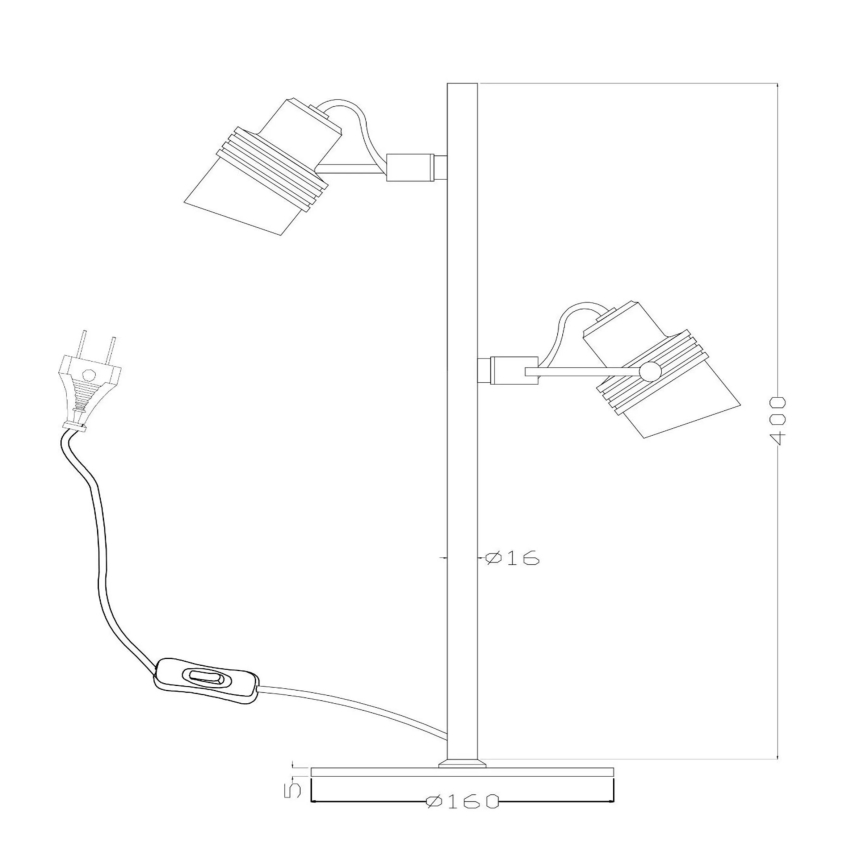 Lucide 34544/02/30 - Stolná lampa TUNDRAN 2xGU10/5W/230V čierna