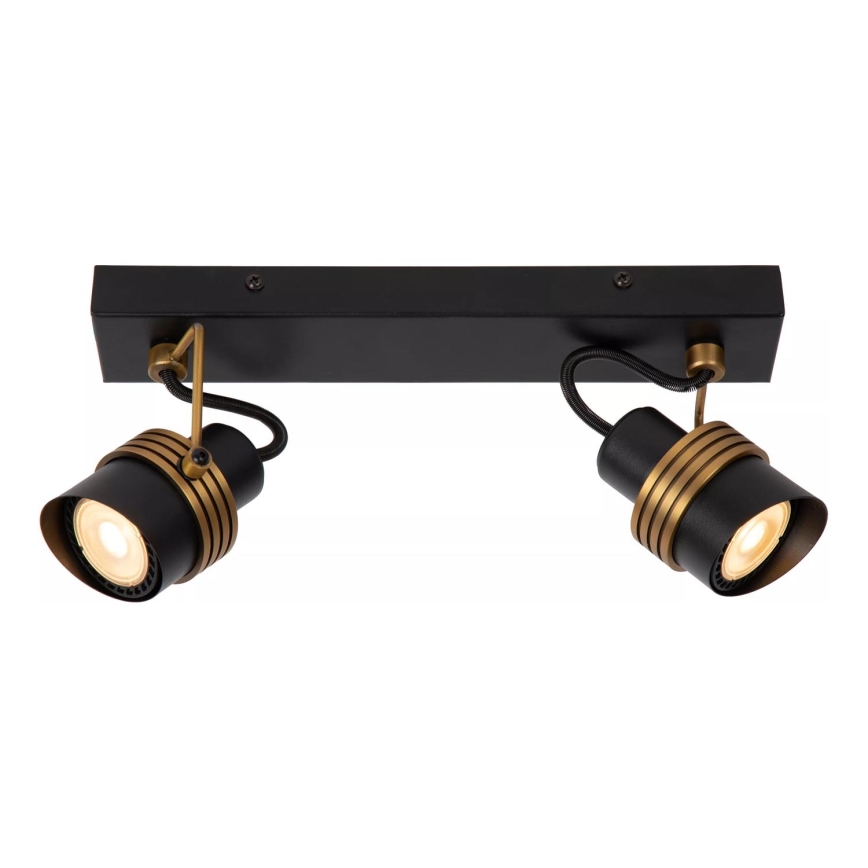 Lucide 34944/02/30 - Bodové svietidlo TUNDRAN 2xGU10/5W/230V čierna