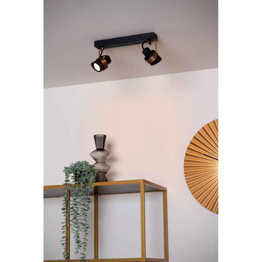 Lucide 34944/02/30 - Bodové svietidlo TUNDRAN 2xGU10/5W/230V čierna