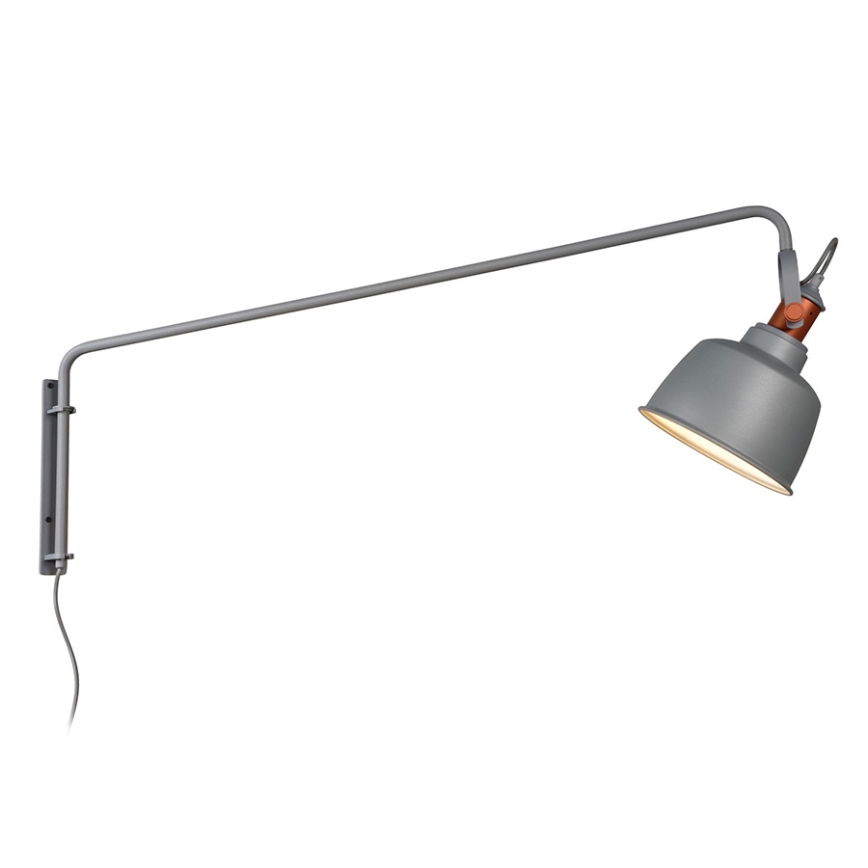 Lucide 37203/11/36 - Nástenné svietidlo TJOLL 1xE27/60W/230V šedé