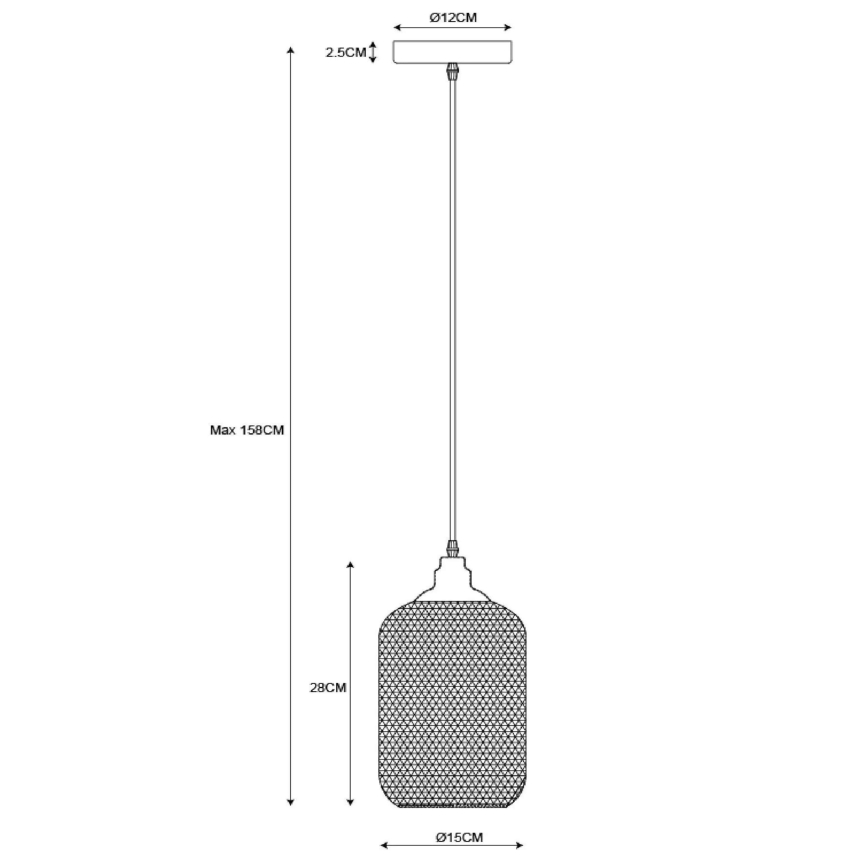 Lucide 43404/15/30 - Závesné svietidlo MESH 1xE27/60W/230V