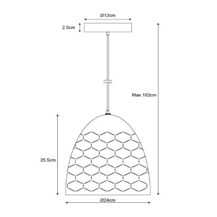 Lucide 43408/24/31 - Luster na lanku GALLA 1xE27/60W/230V biela