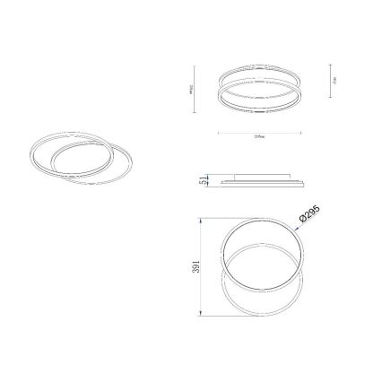 Lucide 44112/24/30 - LED Stmievateľné stropné svietidlo AXELLE LED/24W/230V čierna