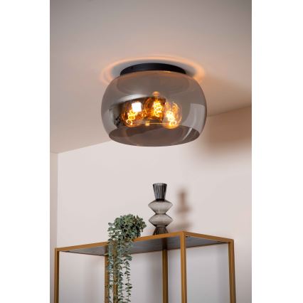 Lucide 45101/40/65 - Stropné svietidlo OLIVIA 3xE27/40W/230V pr. 40 cm čierna