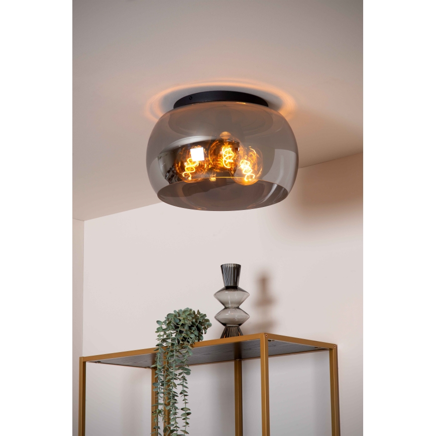 Lucide 45101/40/65 - Stropné svietidlo OLIVIA 3xE27/40W/230V pr. 40 cm čierna