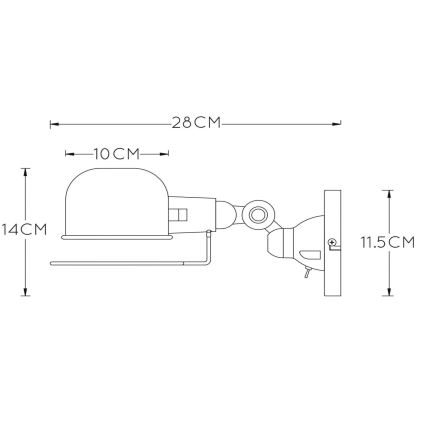 Lucide 45252/01/97 - Nástenné svietidlo HONORE 1xE14/25W/230V