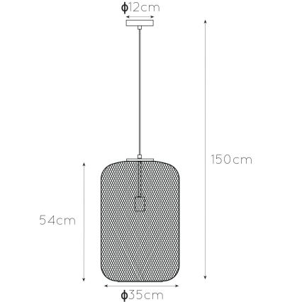 Lucide 45385/35/02 - Luster na lanku MESH 1xE27/40W/230V mosadz