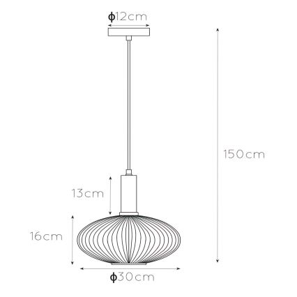 Lucide 45386/30/33 - Luster na lanku MALOTO 1xE27/40W/230V pr. 30 cm zelená