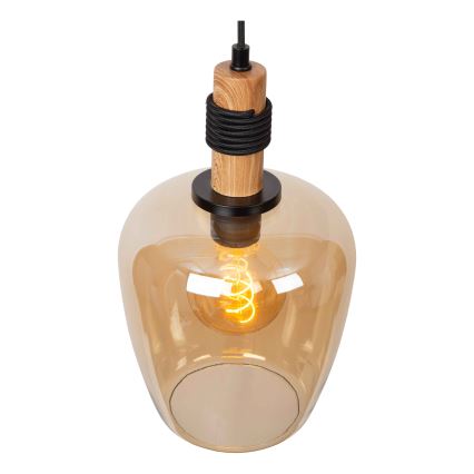 Lucide 45408/22/62 - Luster na lanku ILONA 1xE27/40W/230V pr. 22 cm čierna/béžová