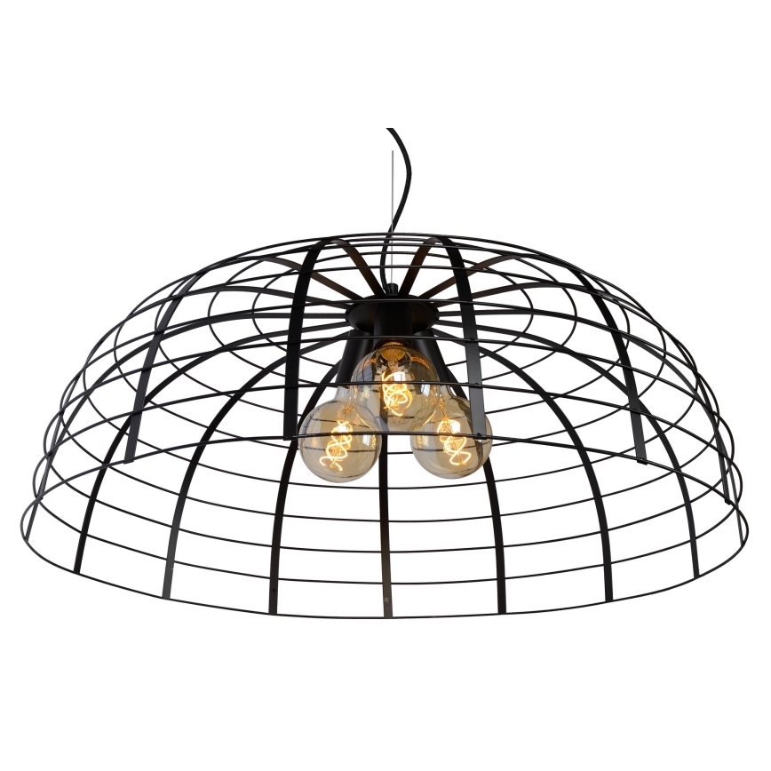 Lucide 45449/76/30 - Luster na lanku ELODIE 3xE27/40W/230V čierna