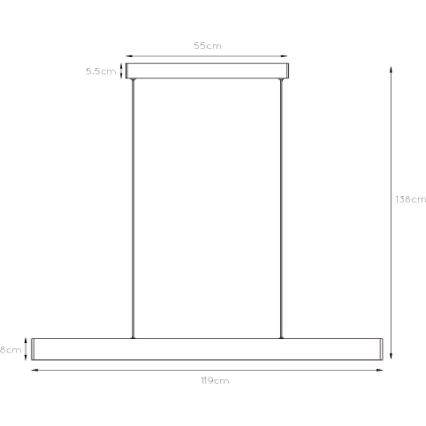 Lucide 45455/36/30 - LED Stmievateľný luster na lanku RAYA LED/36W/230V 119 cm čierna