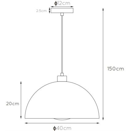 Lucide 45496/01/44 - Luster na lanku SIEMON 1xE27/40W/230V oranžová