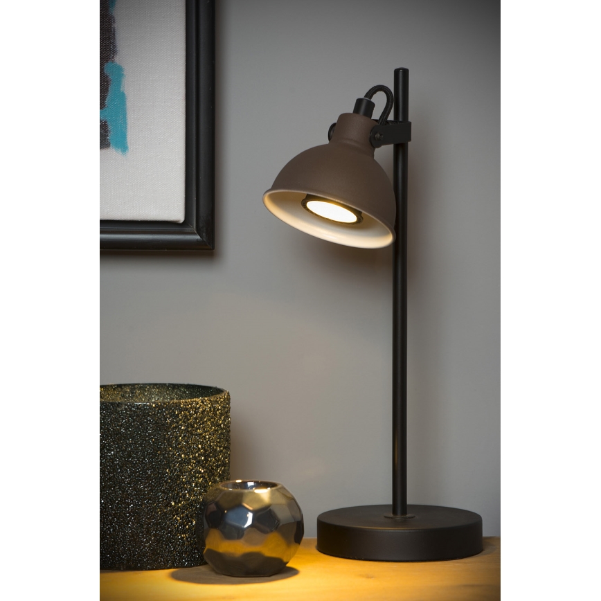 Lucide 45573/01/97 - Stolná lampa DAMIAN 1xGU10/35W/230V hnedá