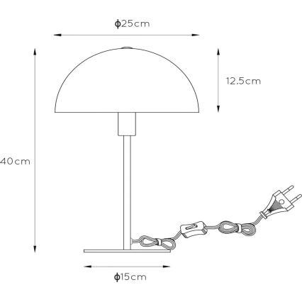 Lucide 45596/01/44 - Stolná lampa SIEMON 1xE14/25W/230V oranžová