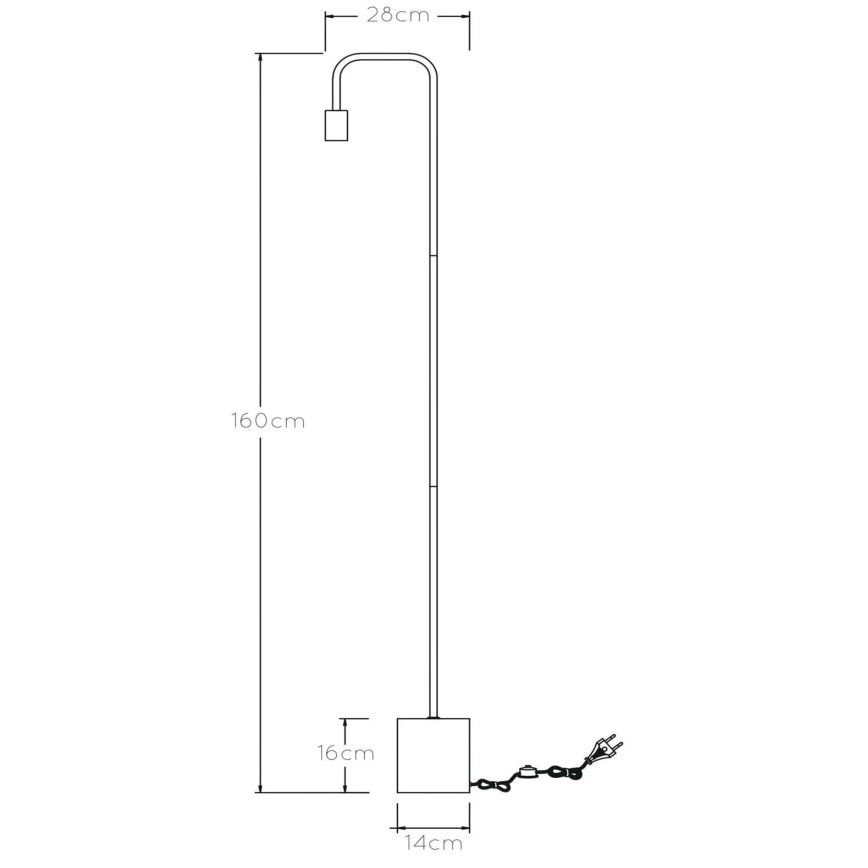 Lucide 45765/01/30 - Stojacia lampa LORIN 1xE27/40W/230V čierna