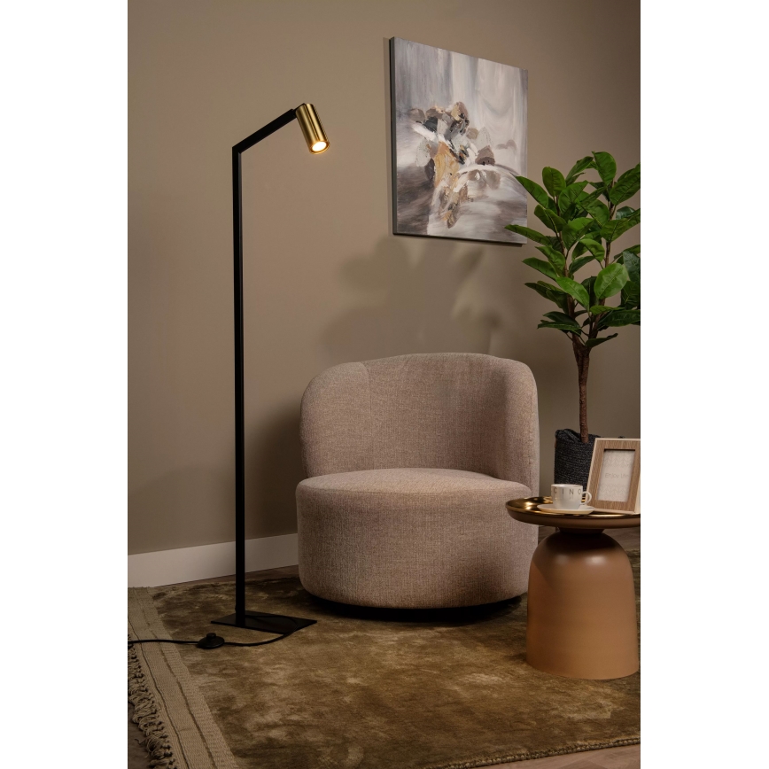Lucide 45799/01/30 - Stojacia lampa SYBIL 1xGU10/35W/230V čierna/zlatá