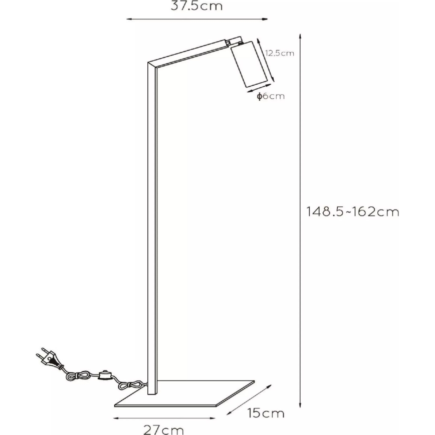 Lucide 45799/01/30 - Stojacia lampa SYBIL 1xGU10/35W/230V čierna/zlatá