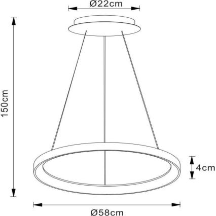 Lucide 46403/48/30 - LED Stmievateľný luster na lanku VIDAL LED/48W/230V pr. 58 cm čierna