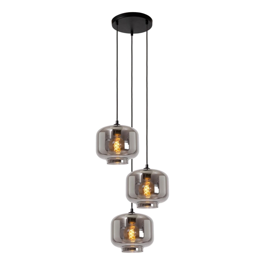 Lucide 46413/13/65 - Luster na lanku MEDINE 3xE27/40W/230V dymová