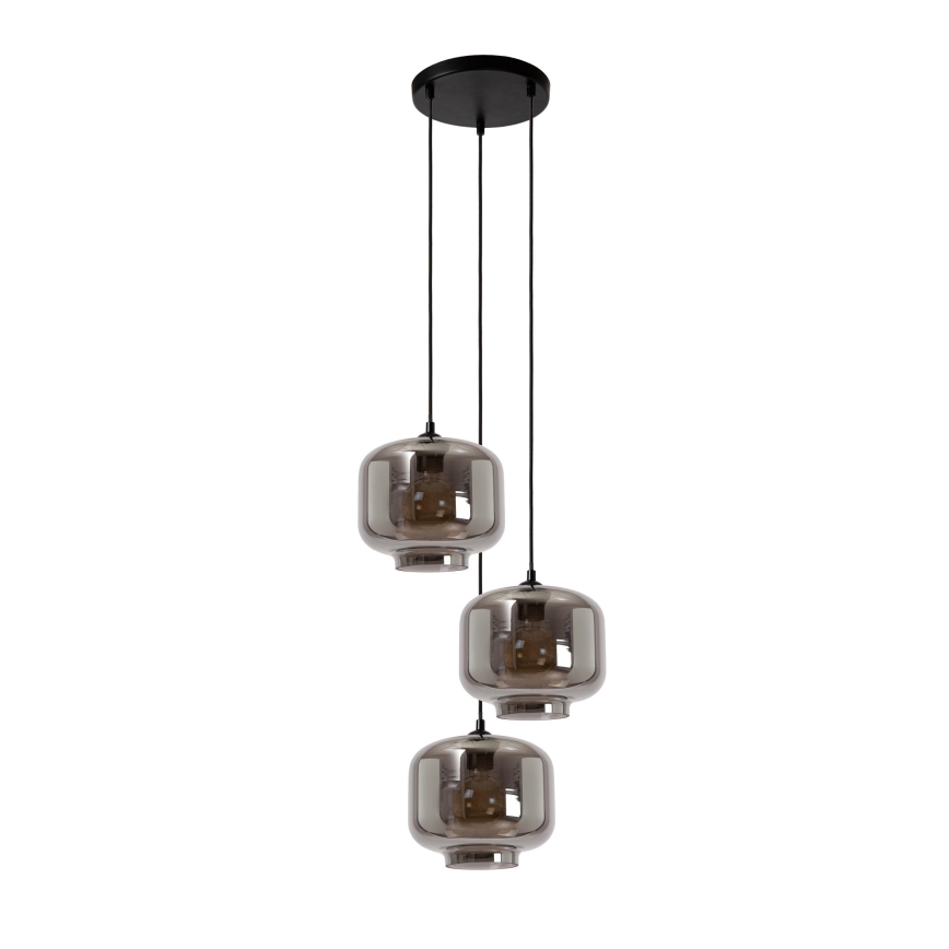 Lucide 46413/13/65 - Luster na lanku MEDINE 3xE27/40W/230V dymová