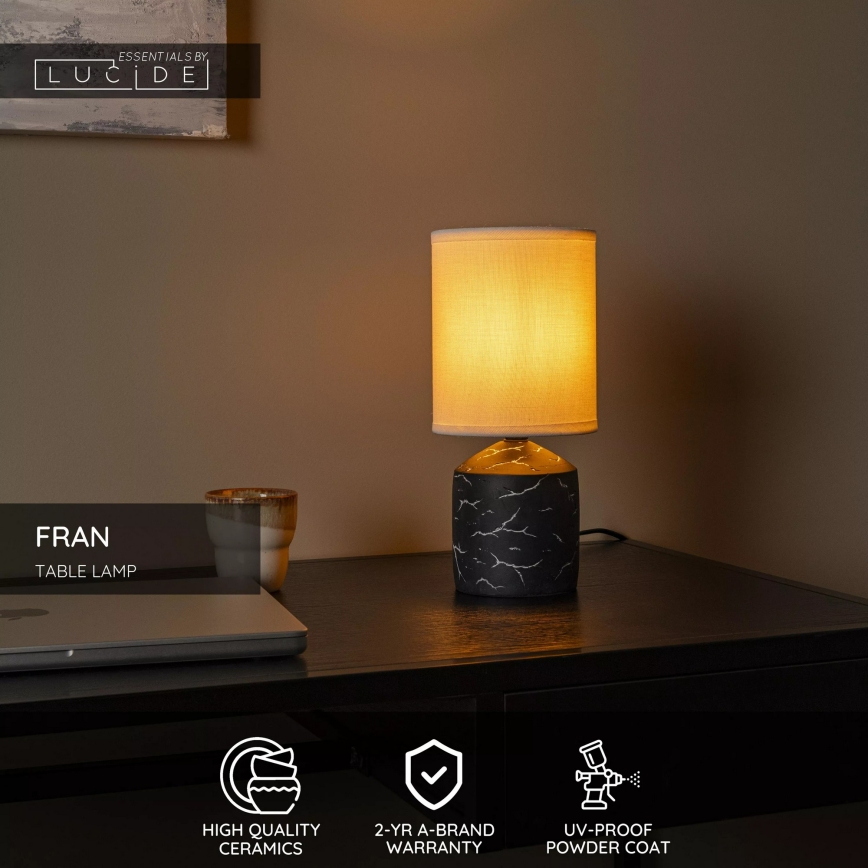 Lucide 47550/81/30 - Stolná lampa FRAN 1xE14/40W/230V čierna