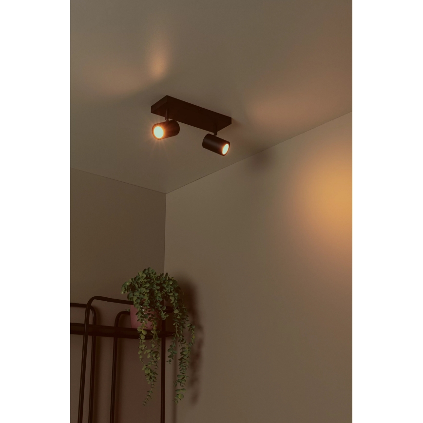 Lucide 53910/02/30 - Bodové svietidlo AMIGO 2xGU10/40W/230V čierna