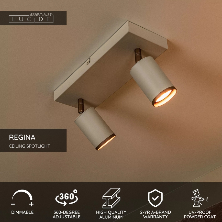Lucide 53914/02/41 - Bodové svietidlo REGINA 2xGU10/50W/230V béžová