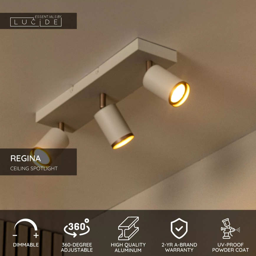 Lucide 53914/03/41 - Bodové svietidlo REGINA 3xGU10/50W/230V béžové