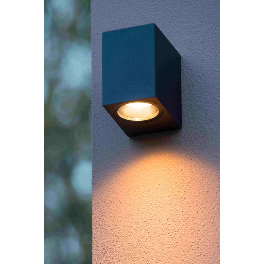 Lucide 69800/01/30 - Vonkajšie nástenné svietidlo ZARO 1xGU10/35W/230V IP44 čierna
