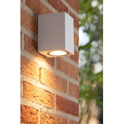 Lucide 69800/01/31 - Vonkajšie nástenné svietidlo ZARO 1xGU10/35W/230V IP44 biela
