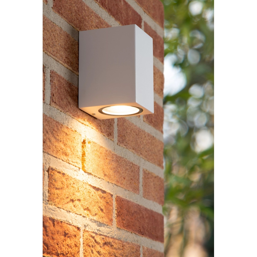 Lucide 69800/01/31 - Vonkajšie nástenné svietidlo ZARO 1xGU10/35W/230V IP44 biela