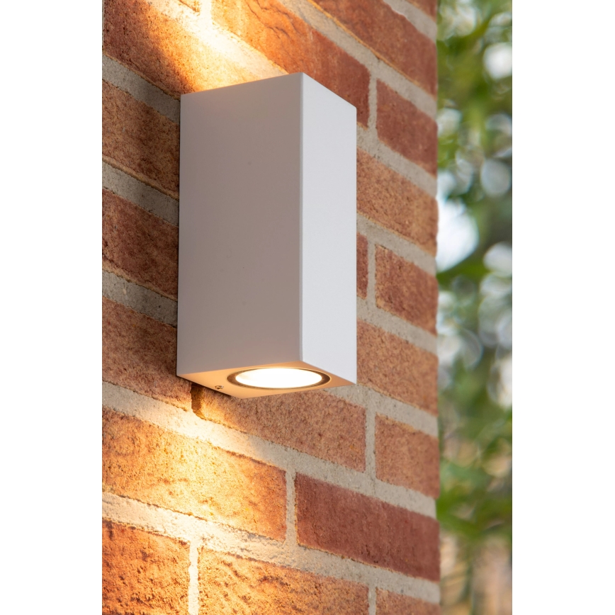Lucide 69800/02/31 - Vonkajšie nástenné svietidlo ZARO 2xGU10/35W/230V IP44 biela